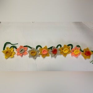 Daffodils Spring Garland New Eight Daffodil Flowers Handmade Crochet